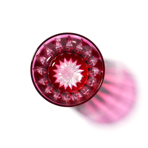 江戸切子 伝統工芸士 木村泰典 作 剣菱 オールドグラス 金赤 ｜江戸