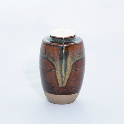 高取焼 肩衝茶入 十四代 亀井味楽 金剛金襴 高取焼 肩衝茶入 十四代