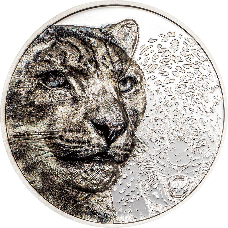 モンゴル 2024年 ユキヒョウ 500トグログカラー銀貨 1オンス プルーフ