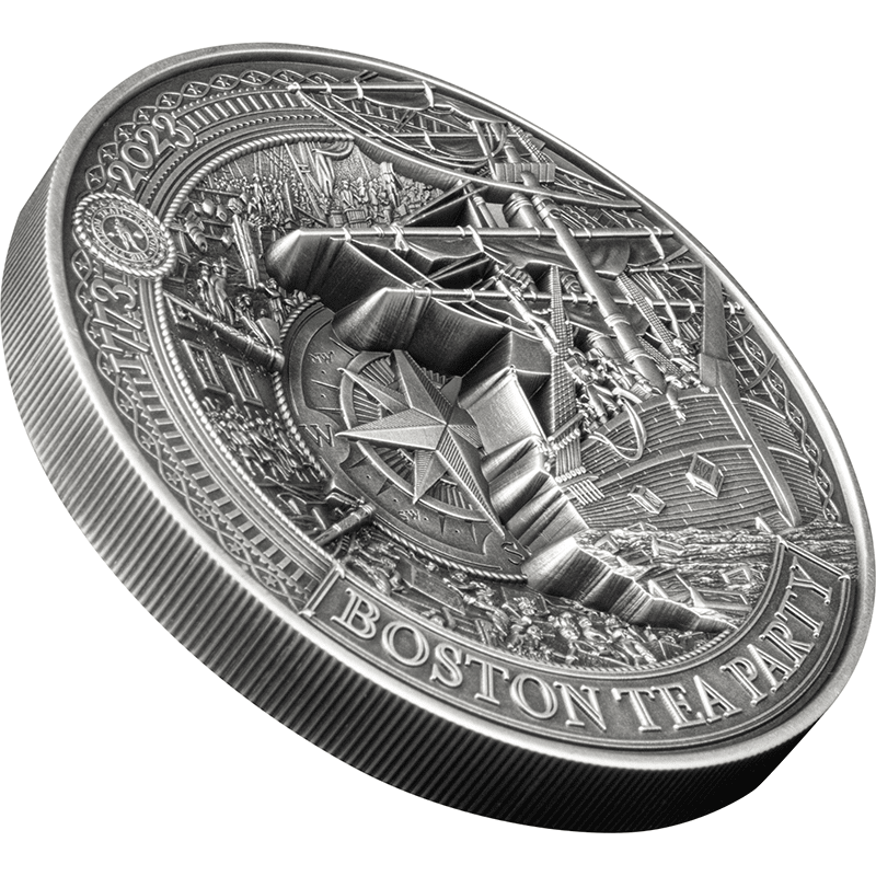 供給元問合せ】バルバドス 2023年 ボストン茶会事件250周年 10ドル銀貨