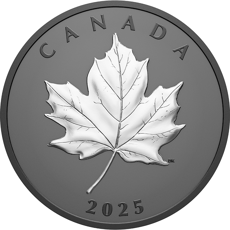 カナダ 2025年 エレガントなメイプルリーフ 20ドル銀貨ブラック