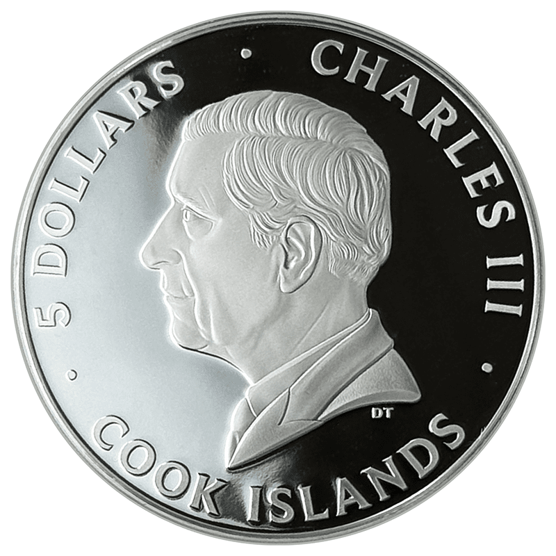 クック諸島 2024年 大都市の景色 サンフランシスコ 夜 5ドルカラー銀貨