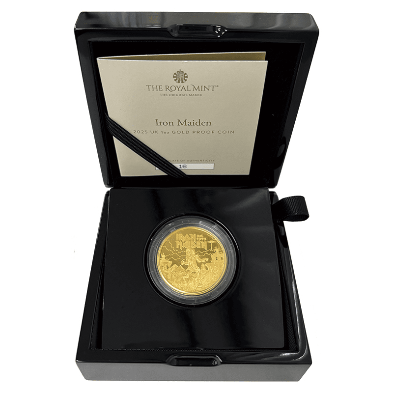英国 2025年 伝説のミュージシャン アイアン・メイデン 100ポンド金貨