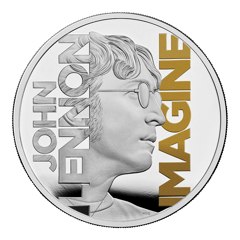 英国 2025年 伝説のミュージシャン ＜ジョン・レノン＞ 2ポンドカラー