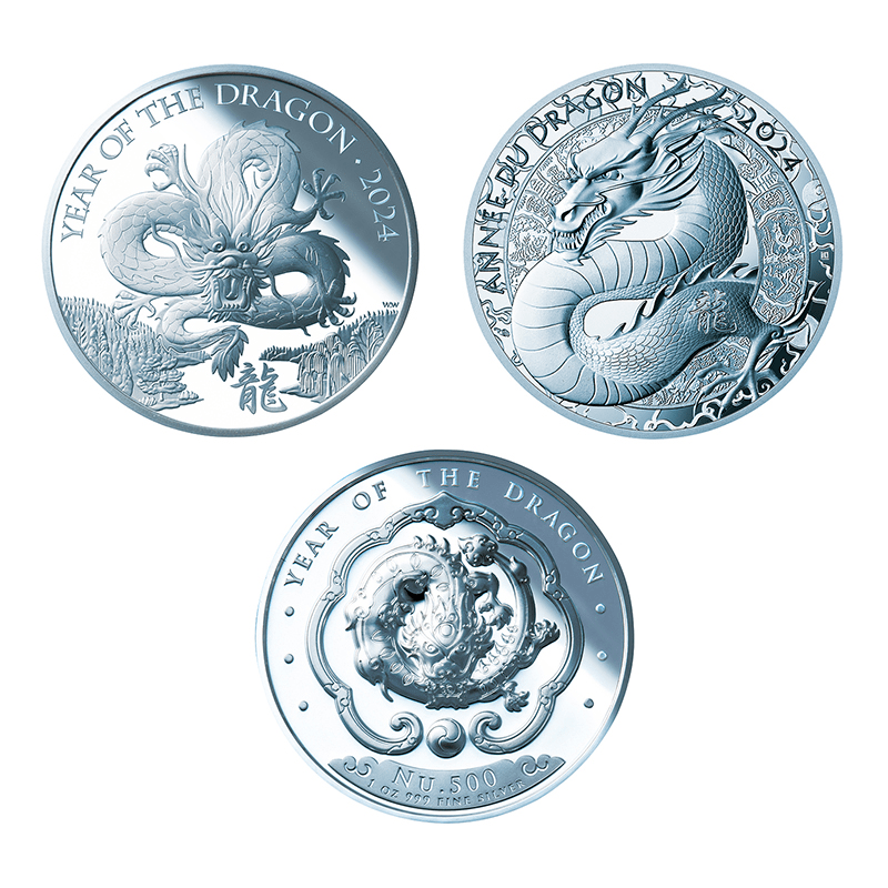 2024年旧暦龍年英国1オンス銀プルーフ 1オンス銀貨 2024年旧暦龍年英国