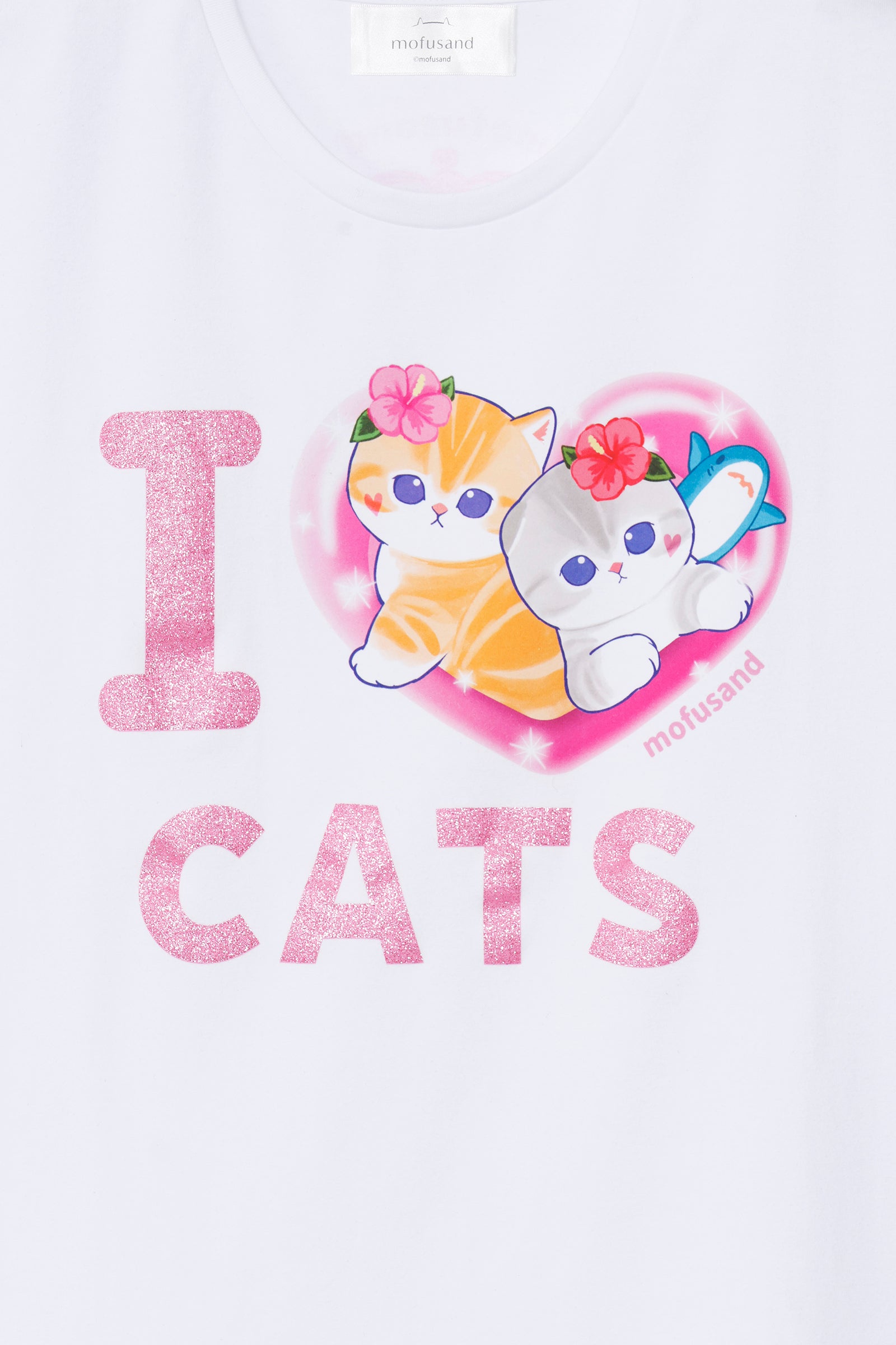 mofusand Tシャツ ぎゃるにゃん IOVE CATS ホワイト
