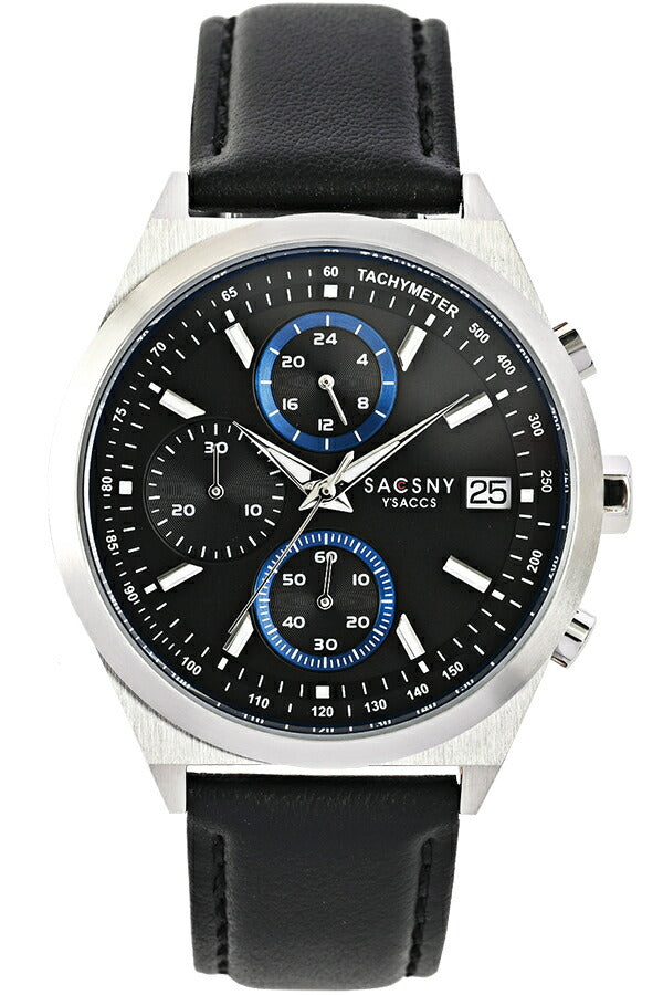 サクスニーイザック クオーツ クロノグラフ SY15213-BL メンズ 電池式