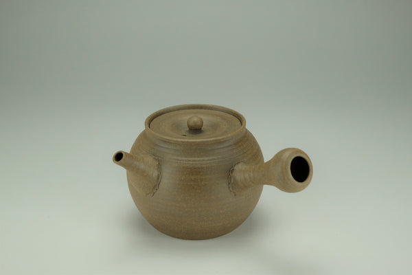 常滑焼 三代山田陶山作 紫砂 朱泥 漢詩梅文 急須 箱蓋無し V R7121