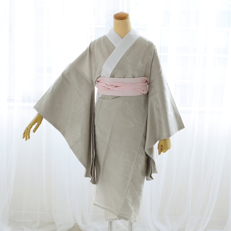 振袖 色無地 (アクアマリン色)と洗える長襦袢の2点セット 振袖 色無地