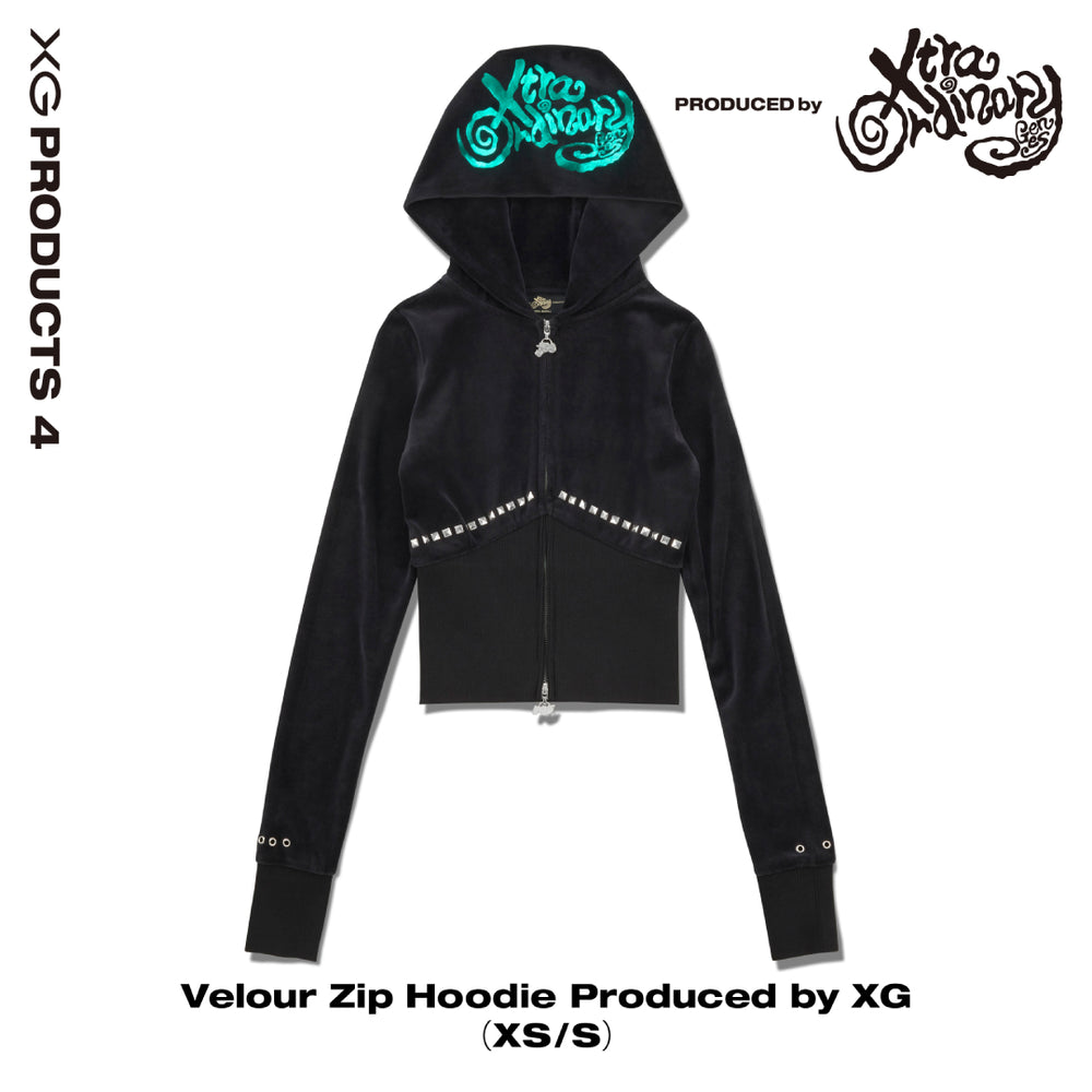 Velour Zip Hoodie Produced by XG – XGALX OFFICIAL SHOP
