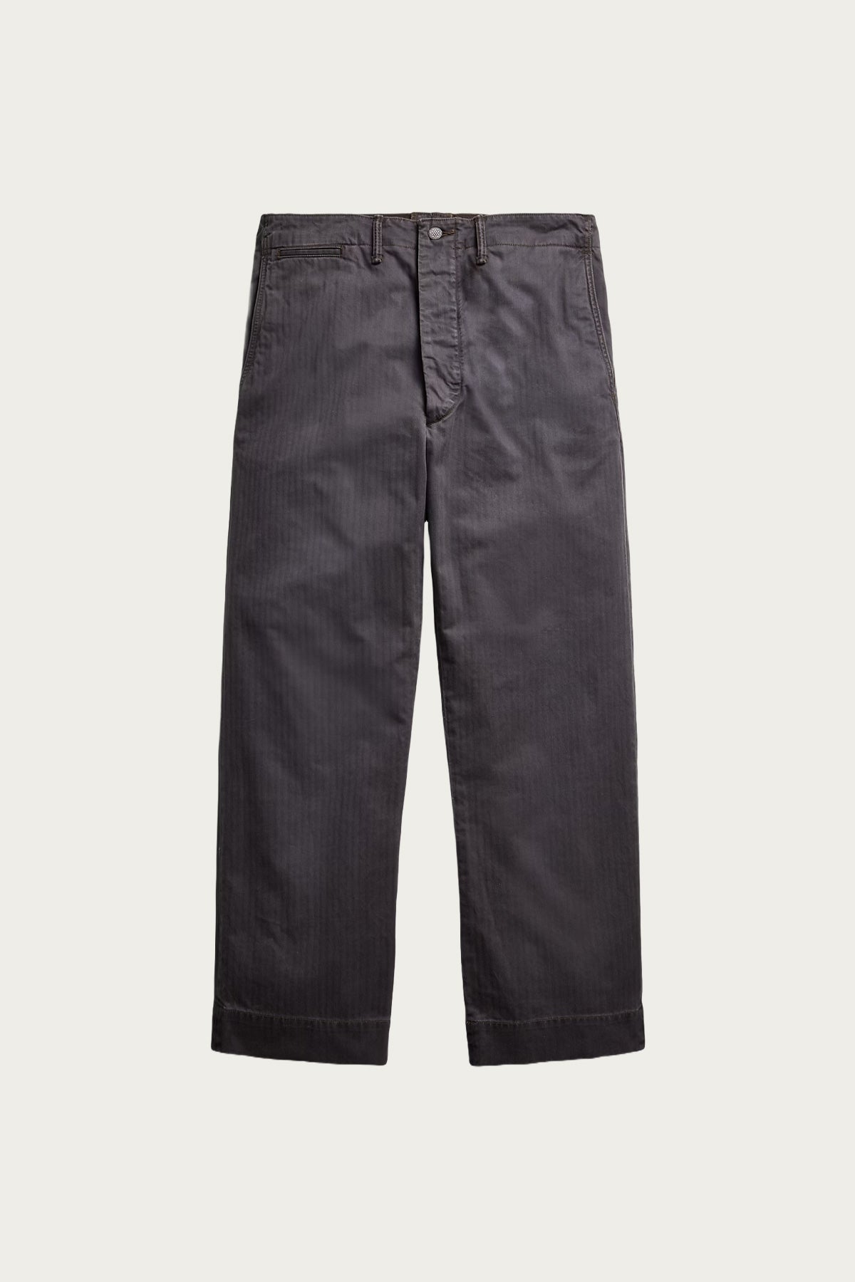 RRL Flat Front Cotton Herringbone Field Chino Pant | Washed Black
