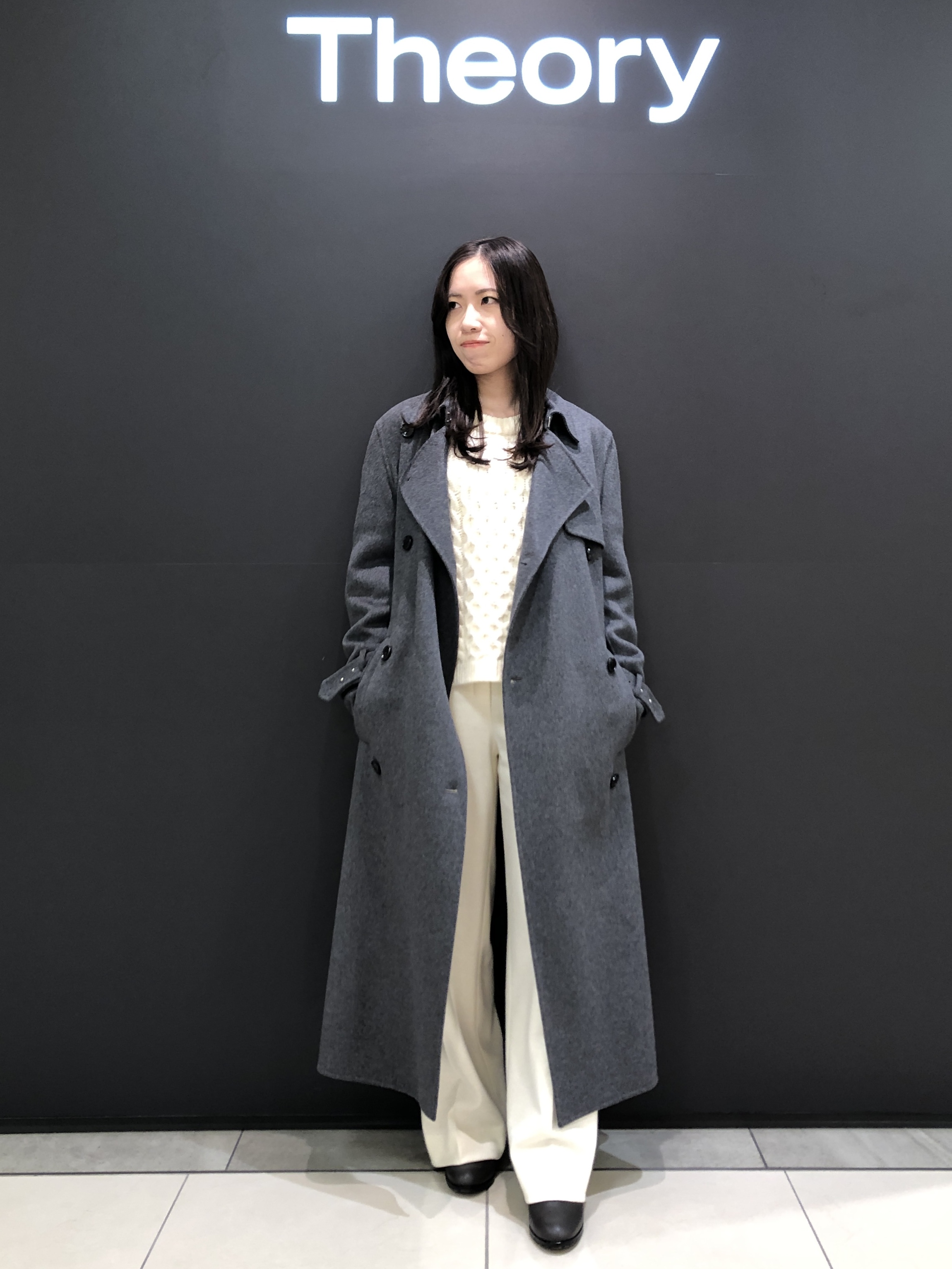 Theory セオリー ロングコート ブルーグレー theory(セオリー) コート