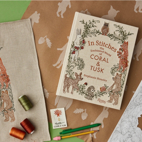 希少Coral & Tusk 刺繍アートフレーム＋ナプキン3枚 希少Coral & Tusk