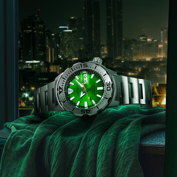 萬年鐘錶SEIKO PROSPEX Prajam Yam圖騰綠面機械潛水錶SRPL41K1