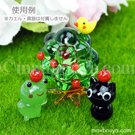 ミニチュア ガラス細工 樹木 森 植物 背景 ディスプレイ 木と小鳥