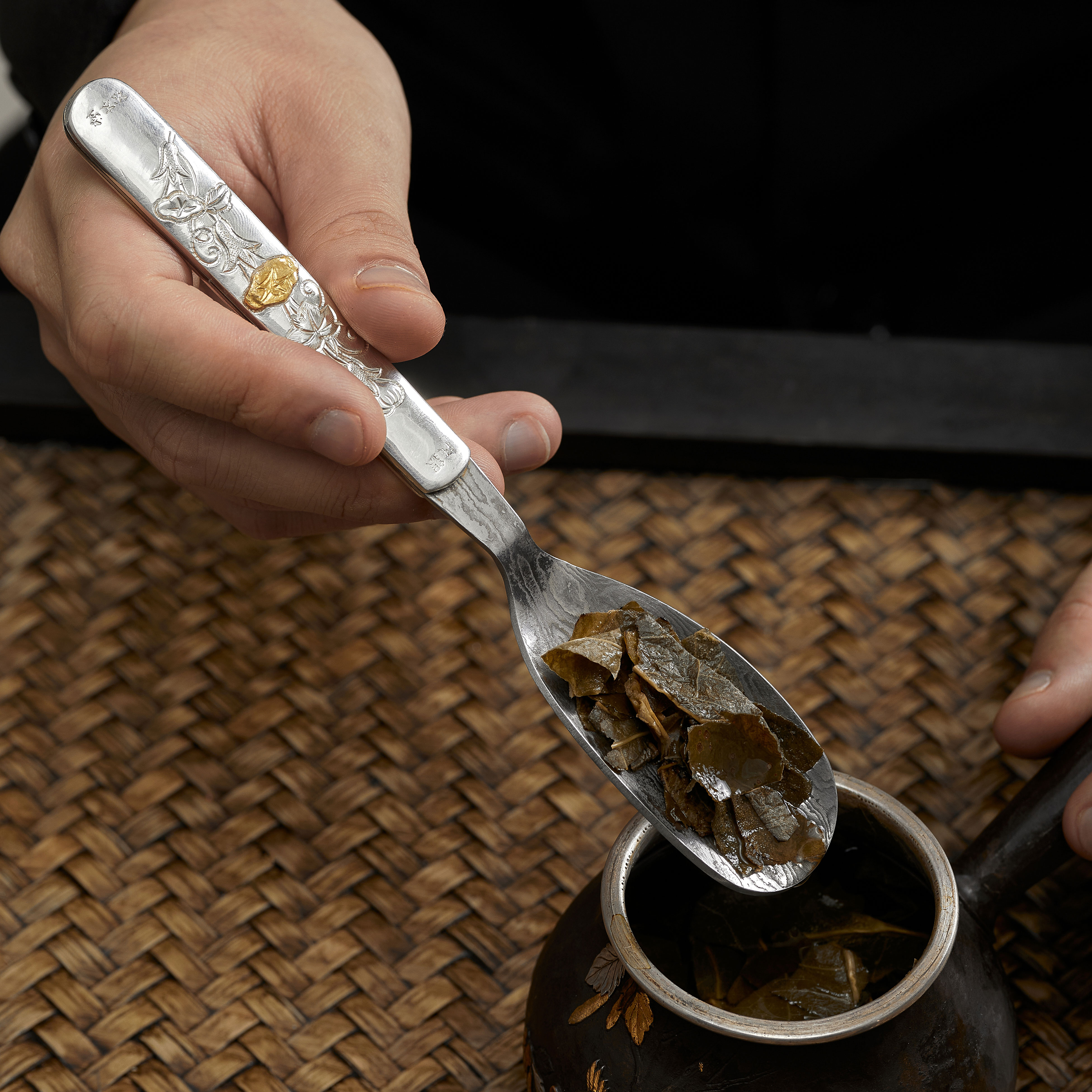 日本製 松本堂 純銀製 お茶用 茶杓 ちゃしゃく 茶シャベル 茶さじ