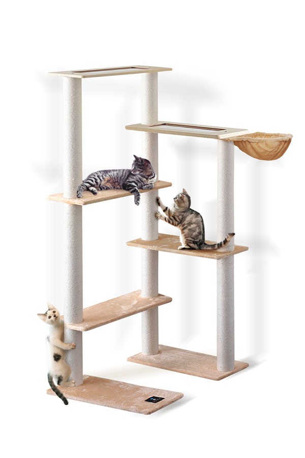 キャットツリー 据え置き 高さ 190cm 幅 94cm 猫タワー 爪とぎ シニア