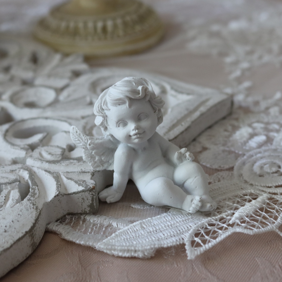 エンジェル 天使 置物 白 妖精 天使像 アンティーク 小物 オブジェ