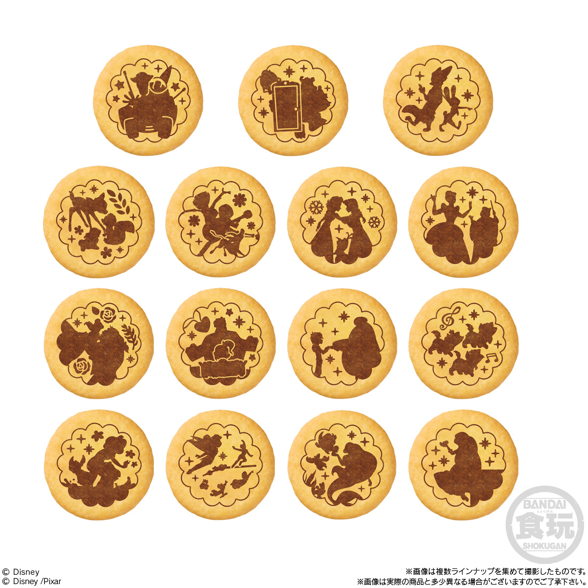 全15種セット〕バンダイ Disney Characters 刺繍缶バッジビスケット2