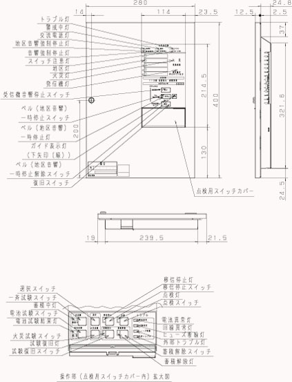 シンプルP-2シリーズP型2級受信機5回線内器 ボックス別売 BVJ25151K