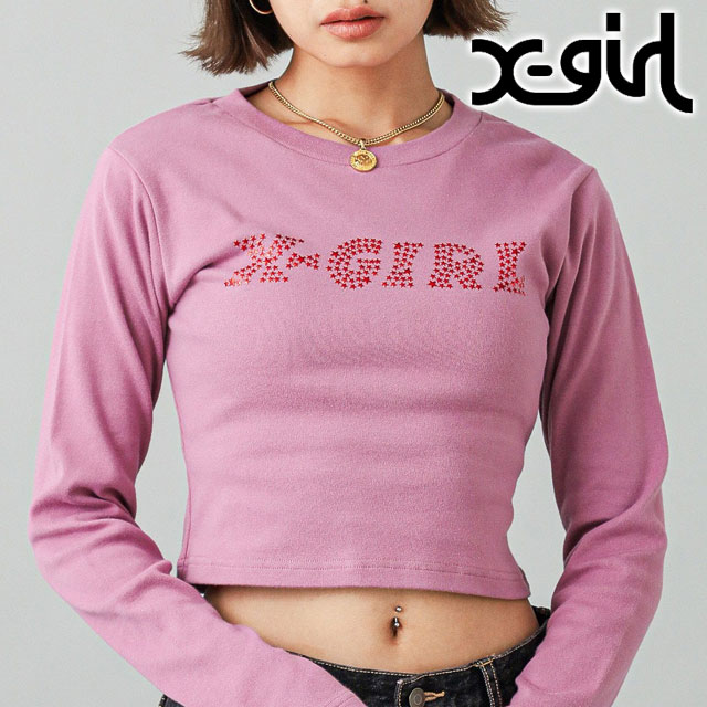 X-girl（エックスガール） スターロゴ ロングスリーブ ベイビーTシャツ