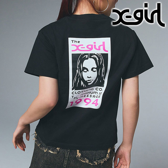 X-girl（エックスガール） ボックスロゴ アンド フェイス ショート