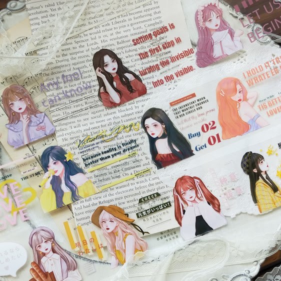 シール セット 海外 PETテープ マスキングテープ 女の子 福袋