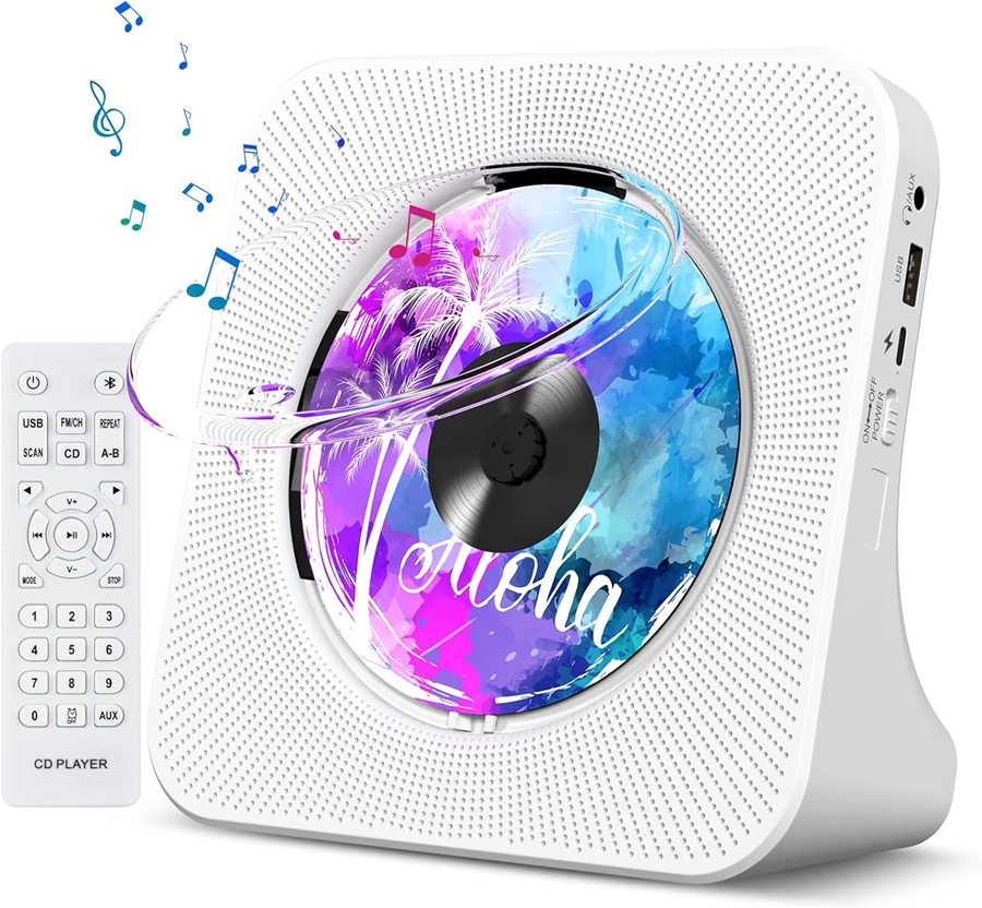 CDプレーヤー bluetooth 充電式 給電式 ポータブルCDプレーヤー 卓上