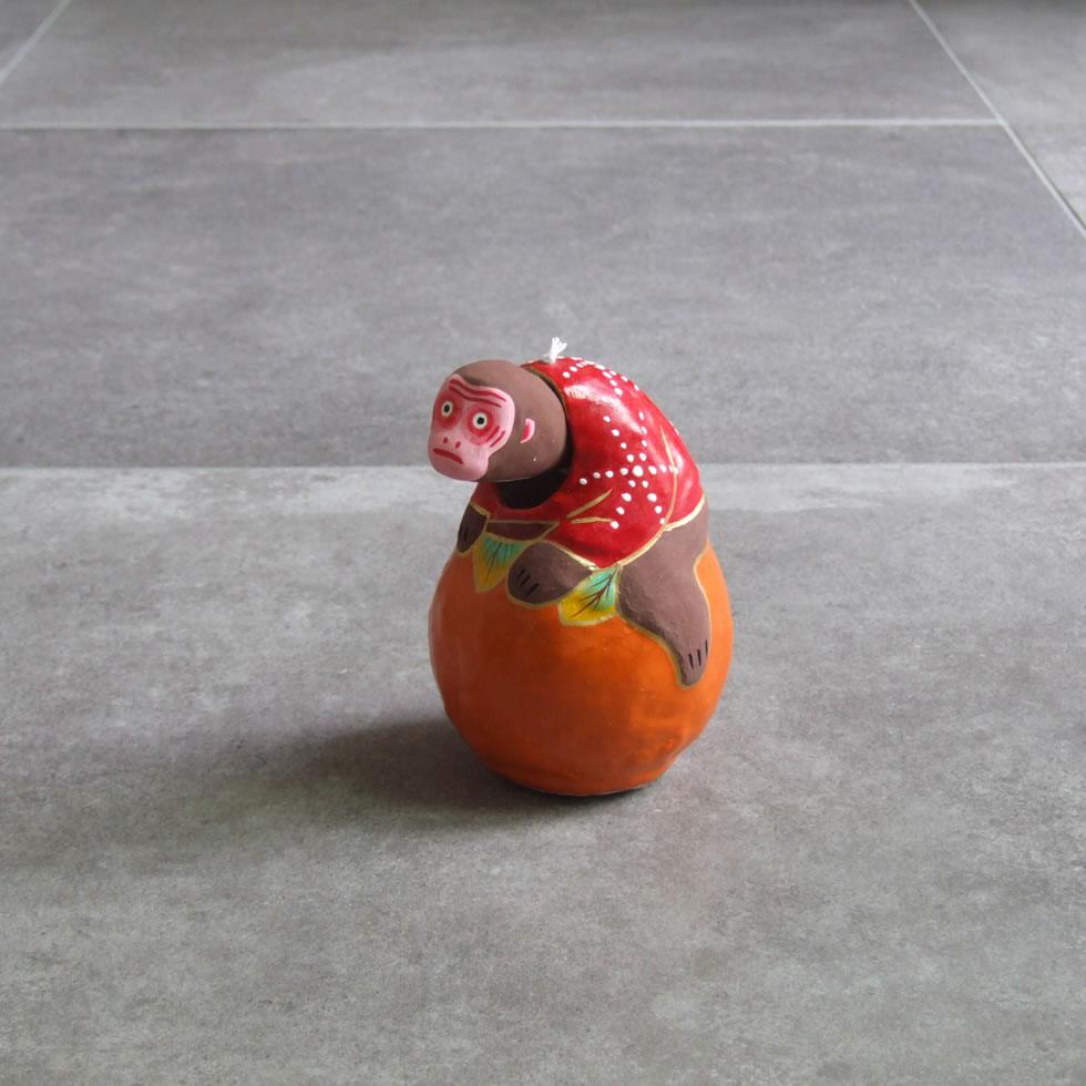 郷土玩具 民藝 静岡県 浜松張子 鈴木伸江 柿乗り猿 中 申 干支 縁起物