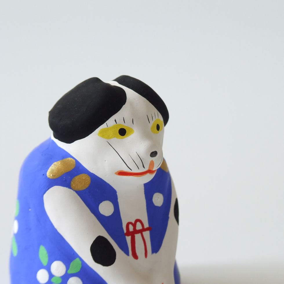 郷土玩具 民藝 福島県 工房千想 来らんしょ戌 青 干支 犬 置物 人形