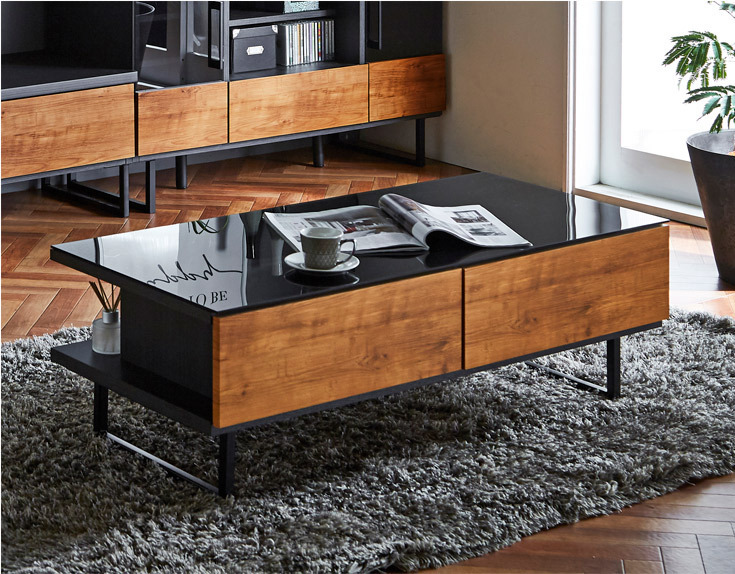 テーブル 収納付き 国産 大川家具 ローテーブル センターテーブル 収納