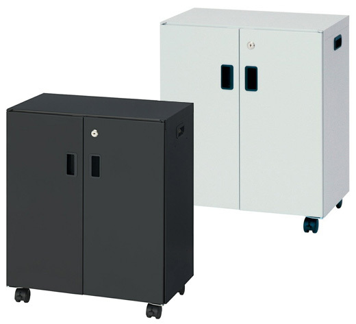 ナカバヤシ 鍵付き扉 書類キャビネット 両開き スチール書庫 2段 収納