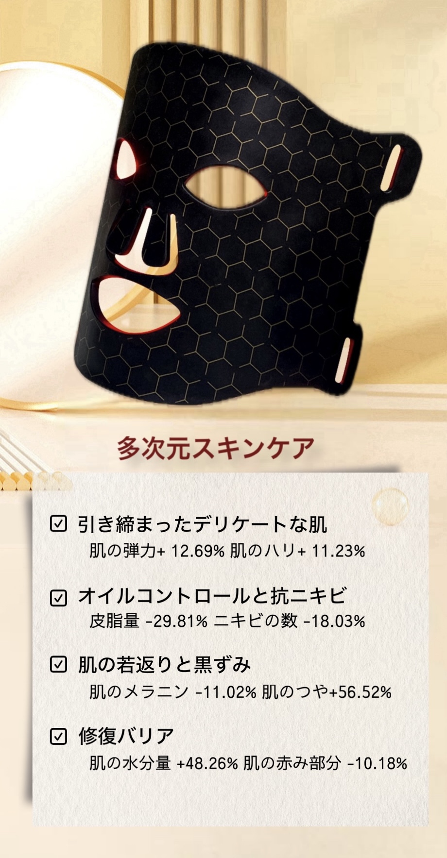 韓国大人気！LED美顔器 橋形 背中やお腹にも施術可能 しわ、ニキビ