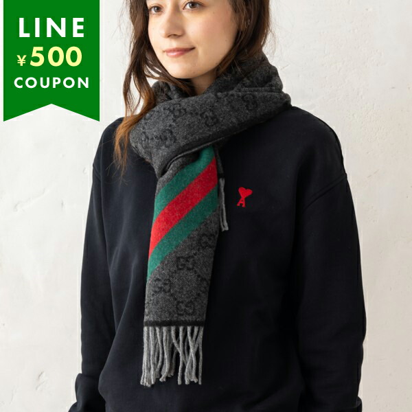 GUCCI（グッチ） スカーフ バンダナ ストール グレー メンズ