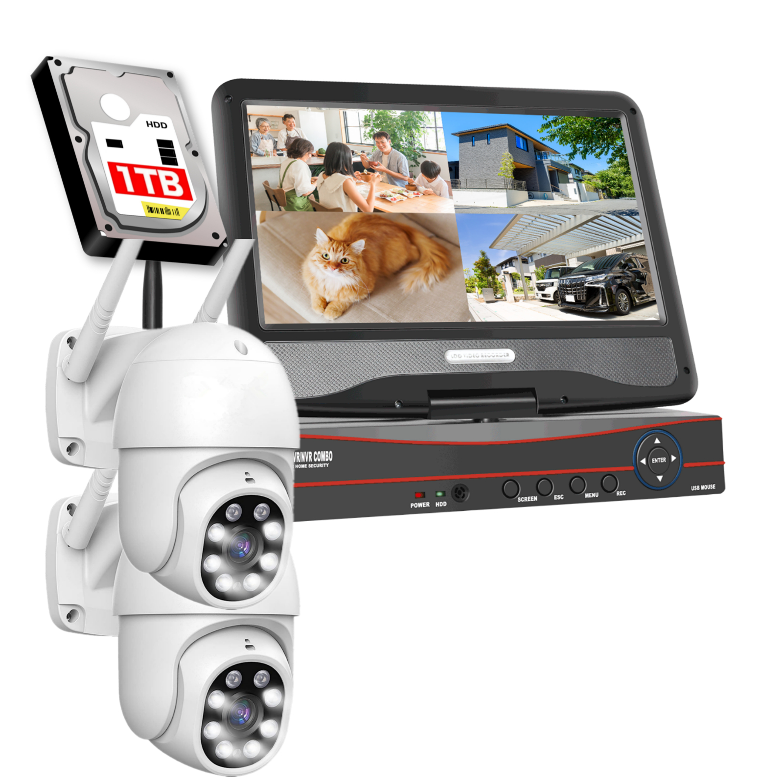 防犯カメラ らくらくeye cam カメラ2台セット 中古 らくらくeye cam
