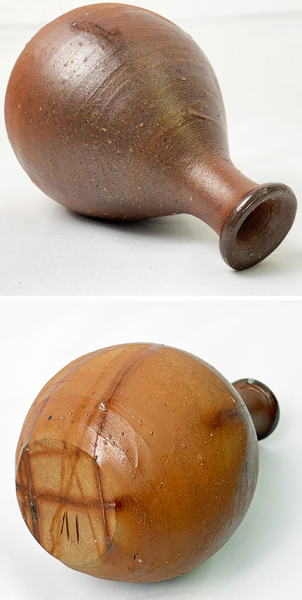 人間国宝 伊勢崎淳作 備前焼 徳利 酒器 とっくり 共箱 共布 栞 ◇RJ