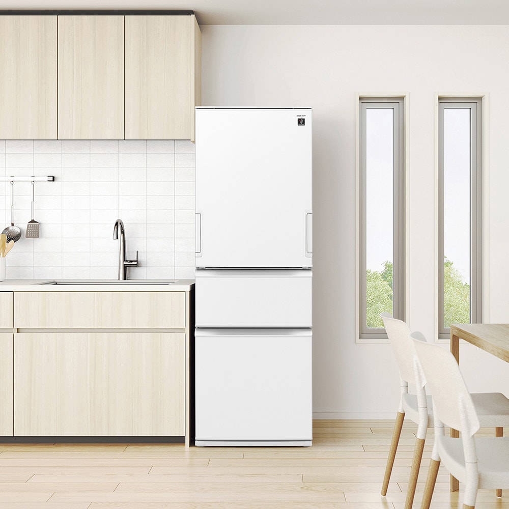 SHARP（シャープ） 冷蔵庫 一人暮らし 二人暮らし 374L SJ-PW37P-W