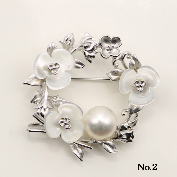 真珠 パール ブローチ あこや真珠 大珠 10mm-11mm アコヤ本真珠