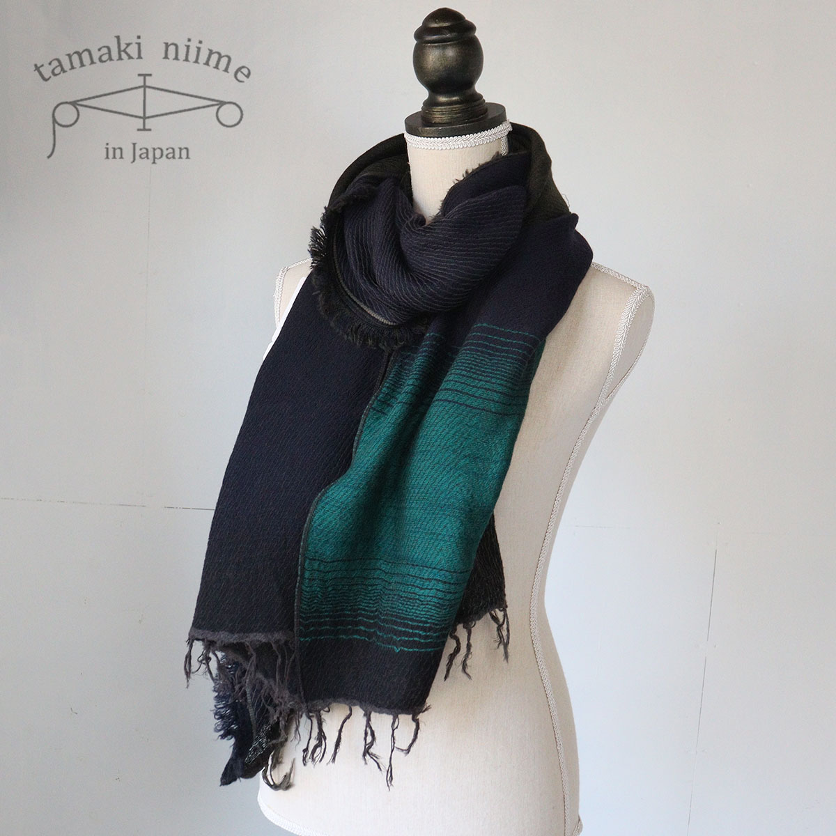 tamaki niime 播州織 ウールコットンショールM roots shawl MIDDLE 55