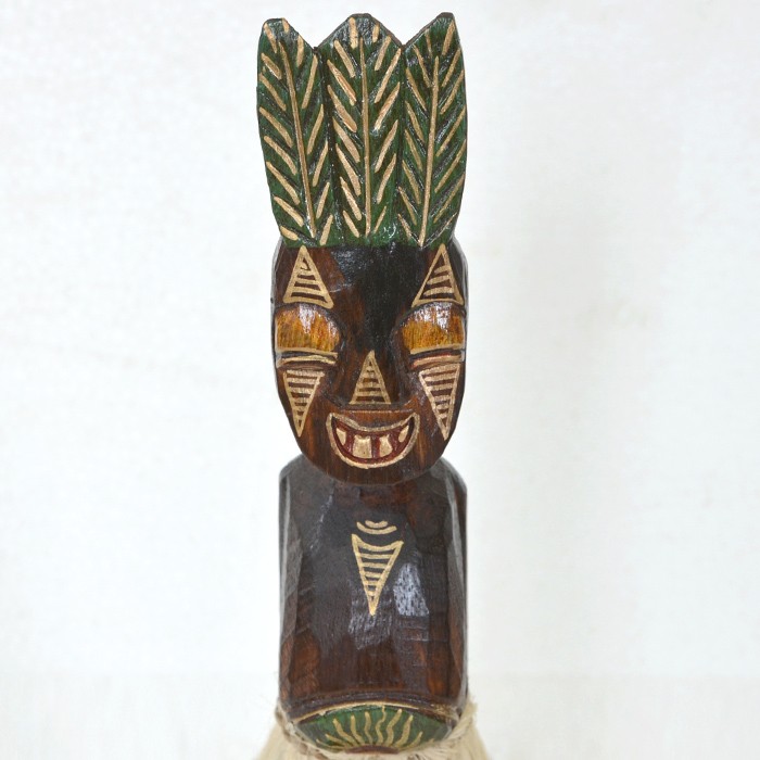 バリ島 木彫り 人形 2体セット《プリミティブ人形》H34cm エスニック