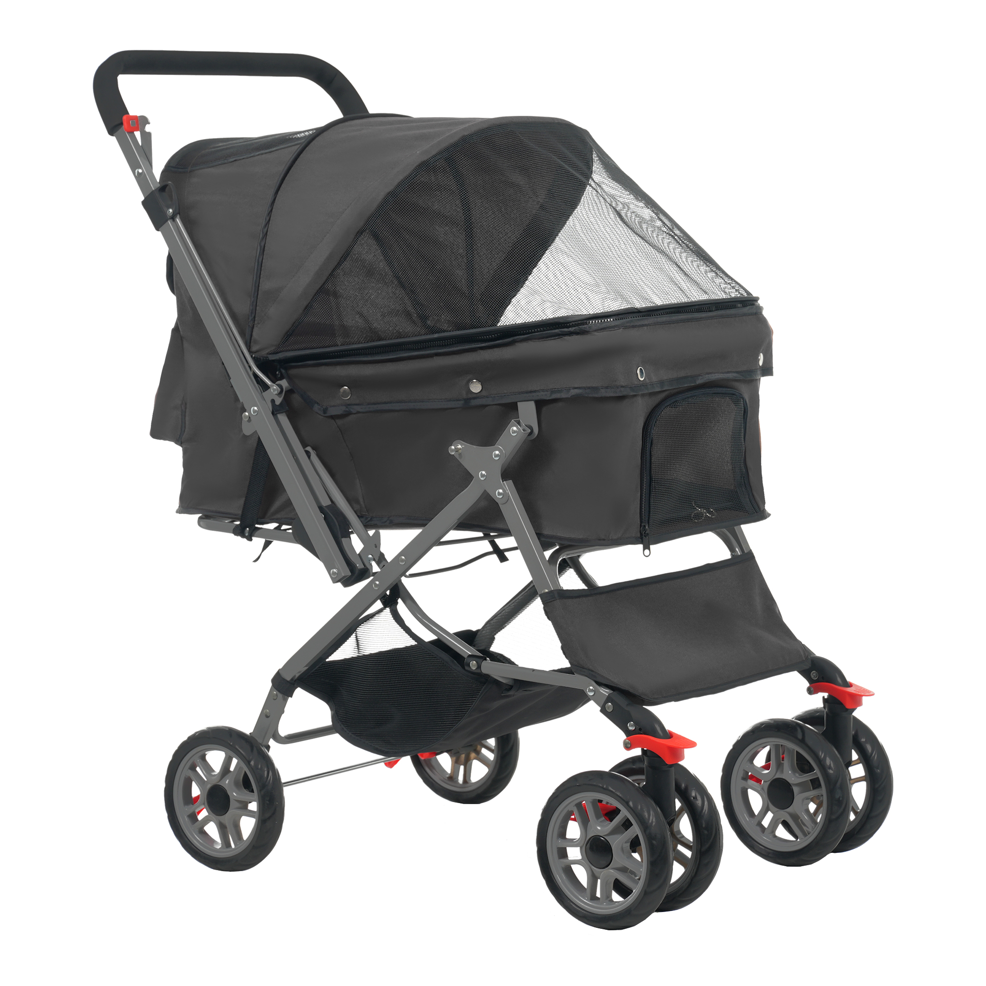 BTM ペットカート 対面式 折りたたみ 多頭用 中型犬 小型犬 犬カート 4