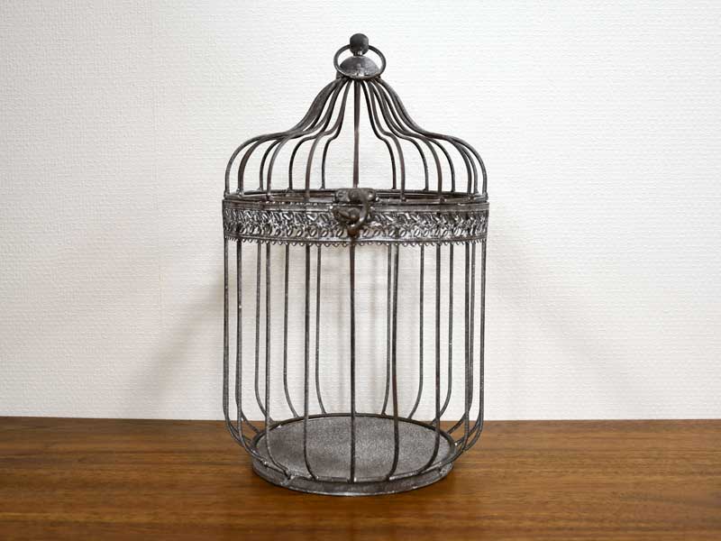 バードケージ L ラスティック ラウンド アイアン 鳥籠 プランター