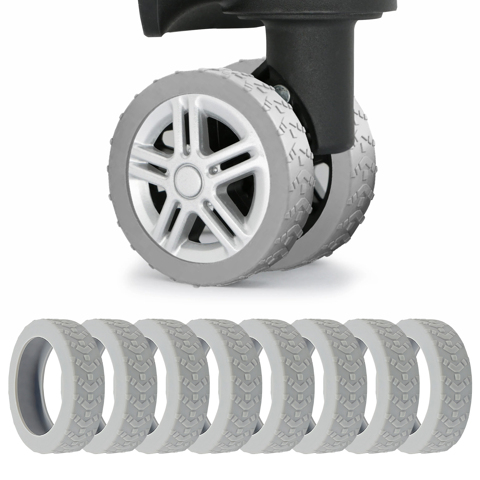 キャスターカバー スーツケース タイヤカバー 8個セット タイヤ紋改良