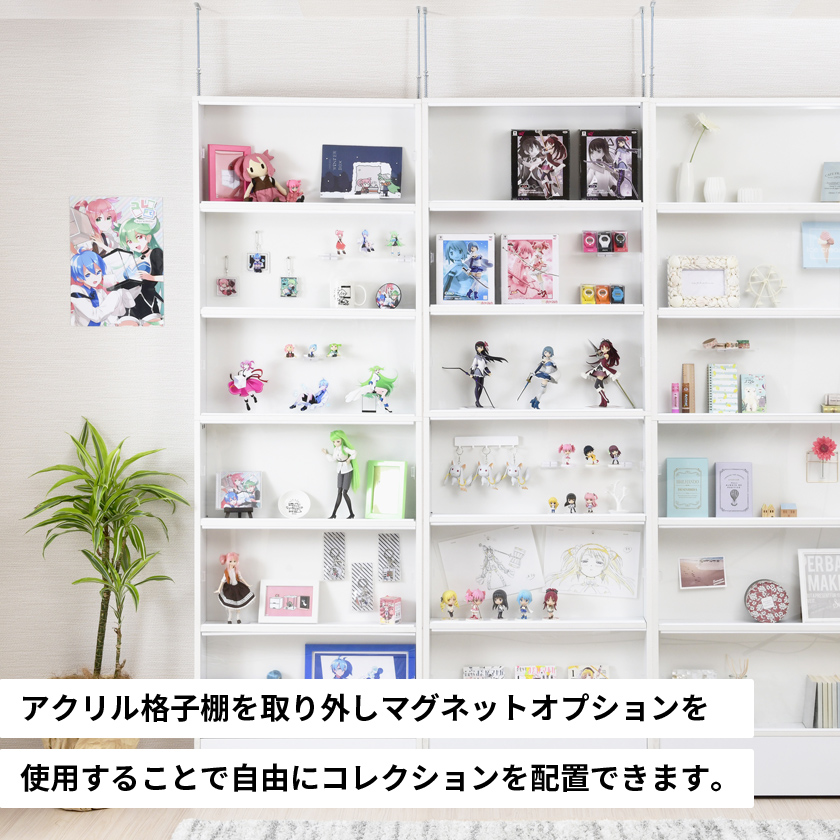 ミニカー用コレクションラック キャビネット アクリル扉、棚付き