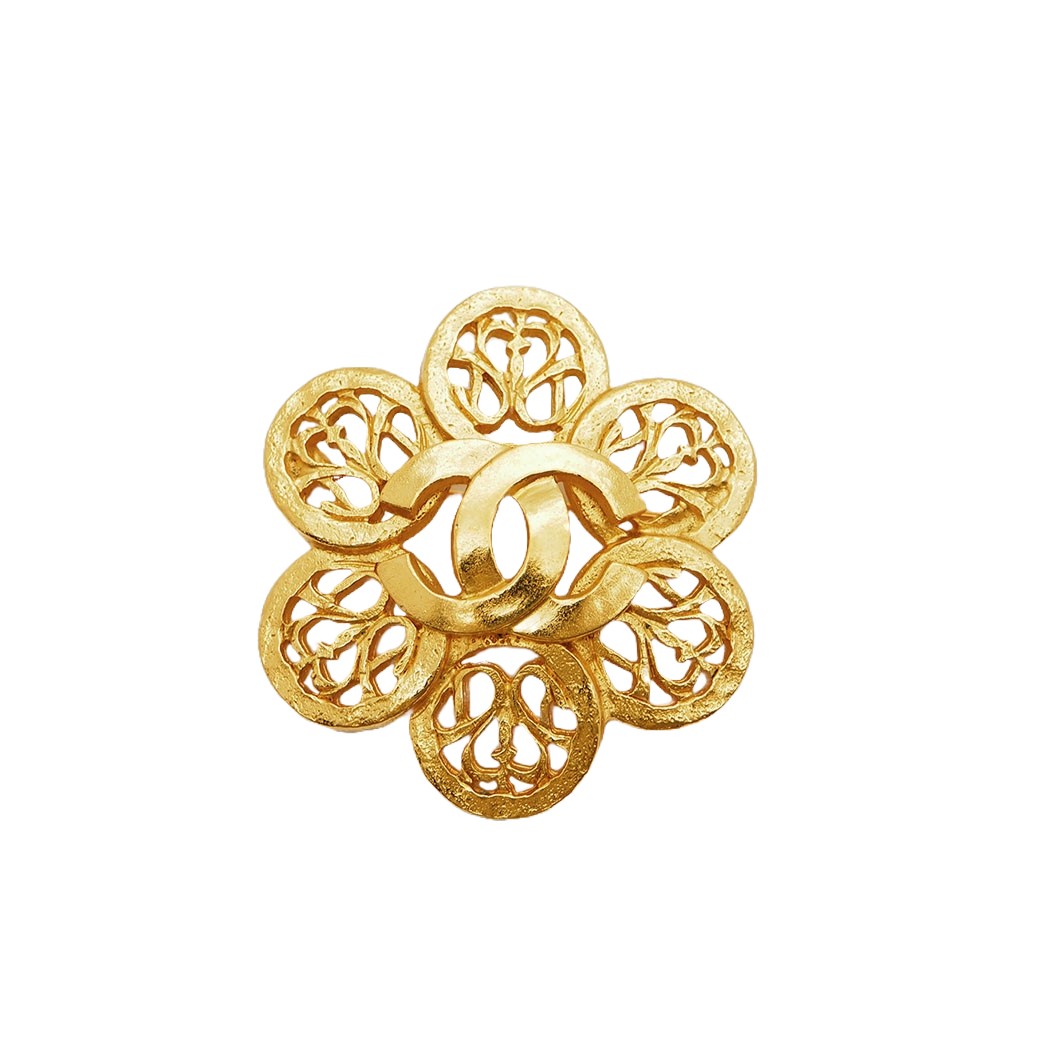 CHANEL（シャネル） ヴィンテージ フラワー ココ ブローチ ゴールド
