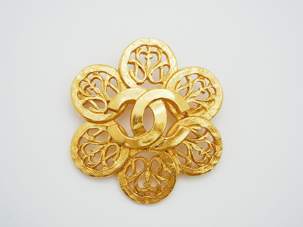 CHANEL（シャネル） ヴィンテージ フラワー ココ ブローチ ゴールド