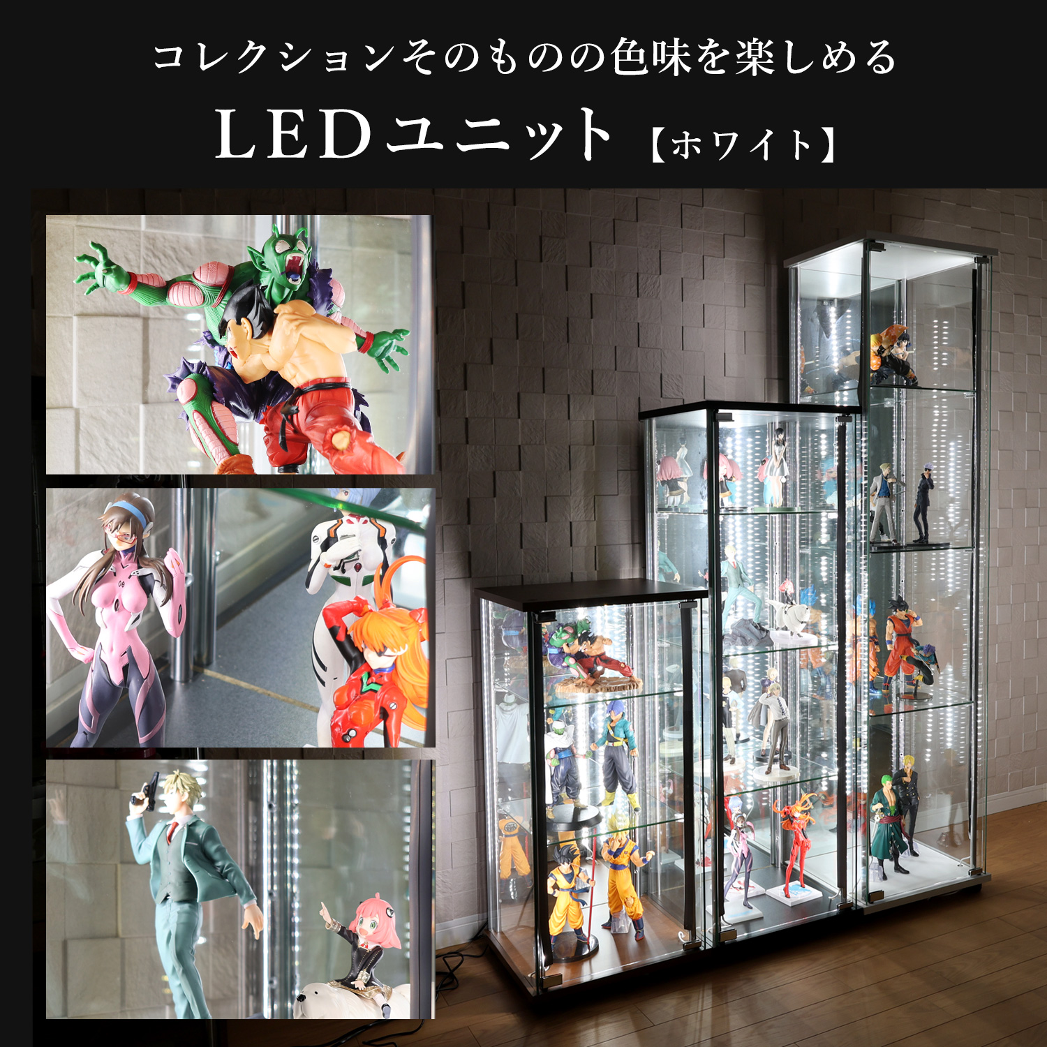 地球家具 [オプション] ガラスコレクションケースJONYワイド幅80cm