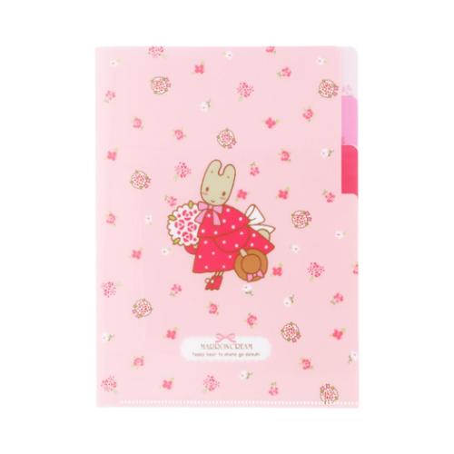 ポケットファイル クリアファイルA5 3P 3ポケット マロンクリーム