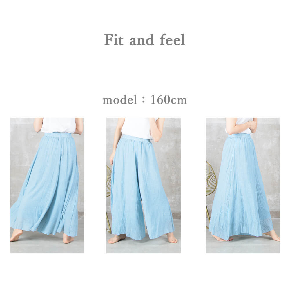 フレアパンツ リネン ワイドパンツ リネンパンツ レディース ガウチョ