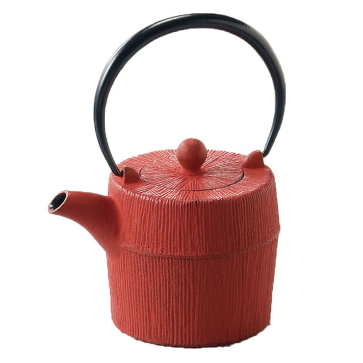 岩鋳（IWACHU） 朝日 鉄急須 カラー 450ml 茶こし付き 藍花 南部鉄器